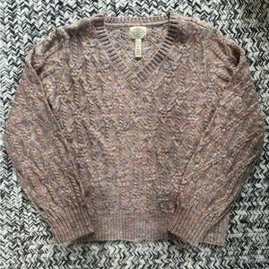 St. John's Bay Multicolor Pastel Cable Knit Sweater Women’s Medium